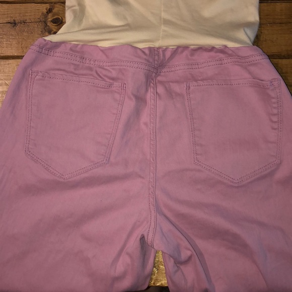 Flutter&Kick Maternity Skinny Ankle Pink Crop Jean - Picture 3 of 8